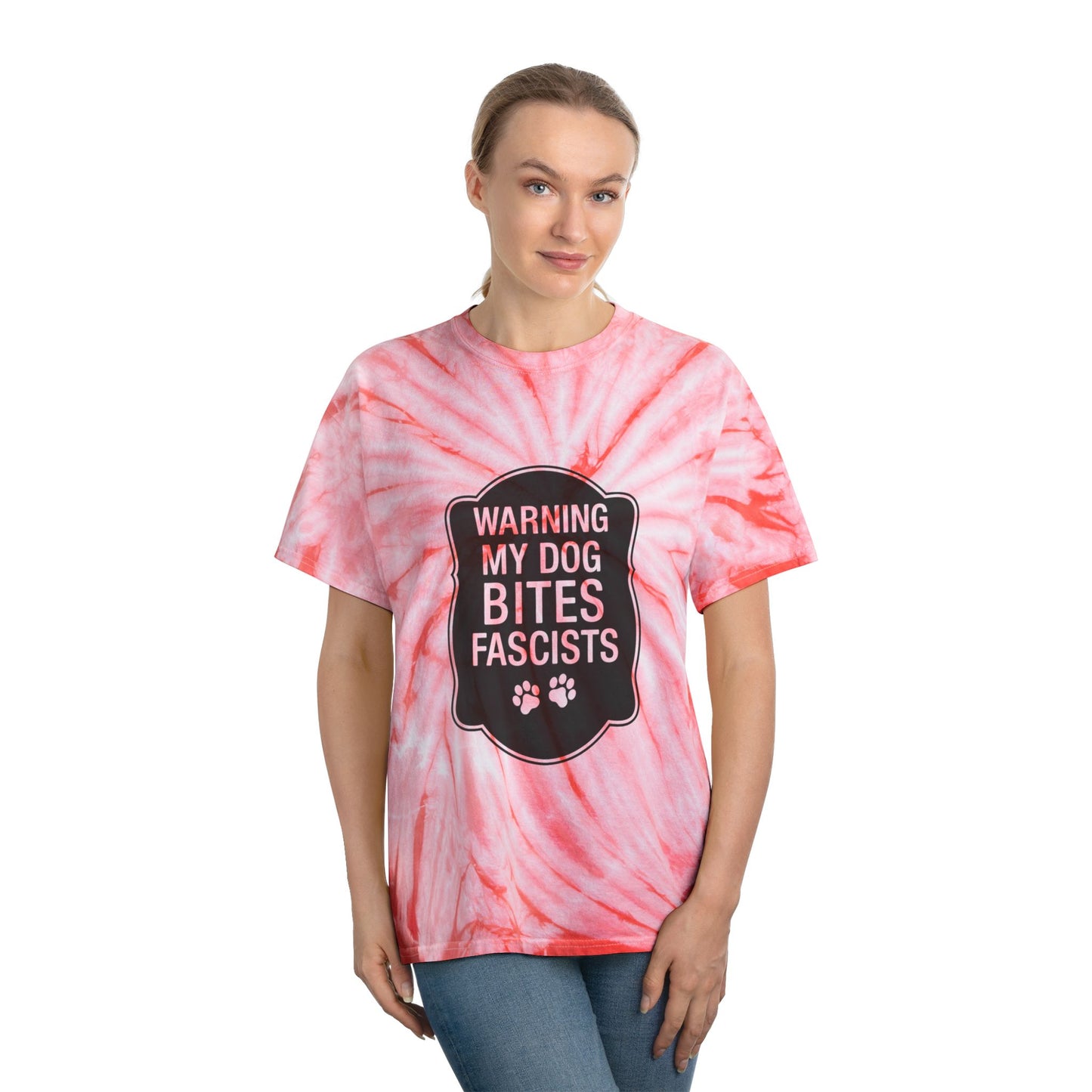 My Dog Bites Fascists Color Blast Tie-Dye Tee Sizes Small - 2XL (4 colors)