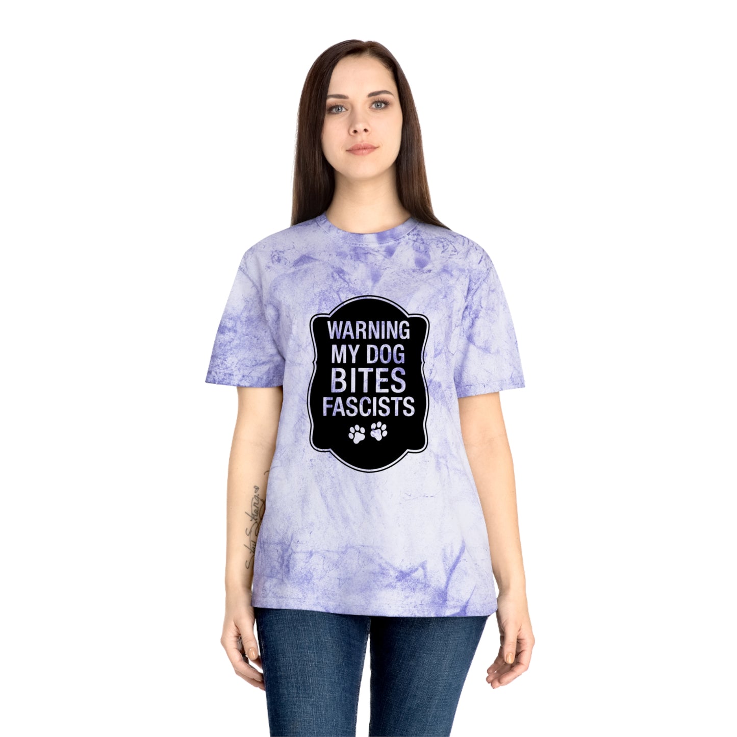 Color Blast My Dog Bites Fascists Tee Sizes Small - 3XL (4 Colors)