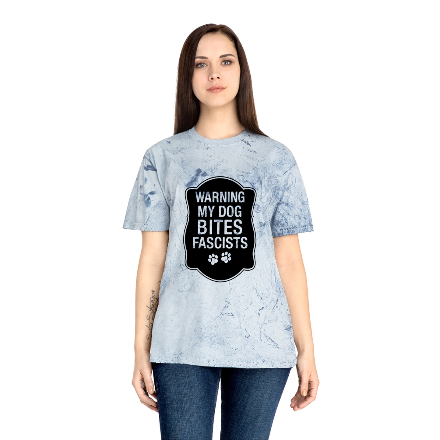 Color Blast My Dog Bites Fascists Tee Sizes Small - 3XL (4 Colors)