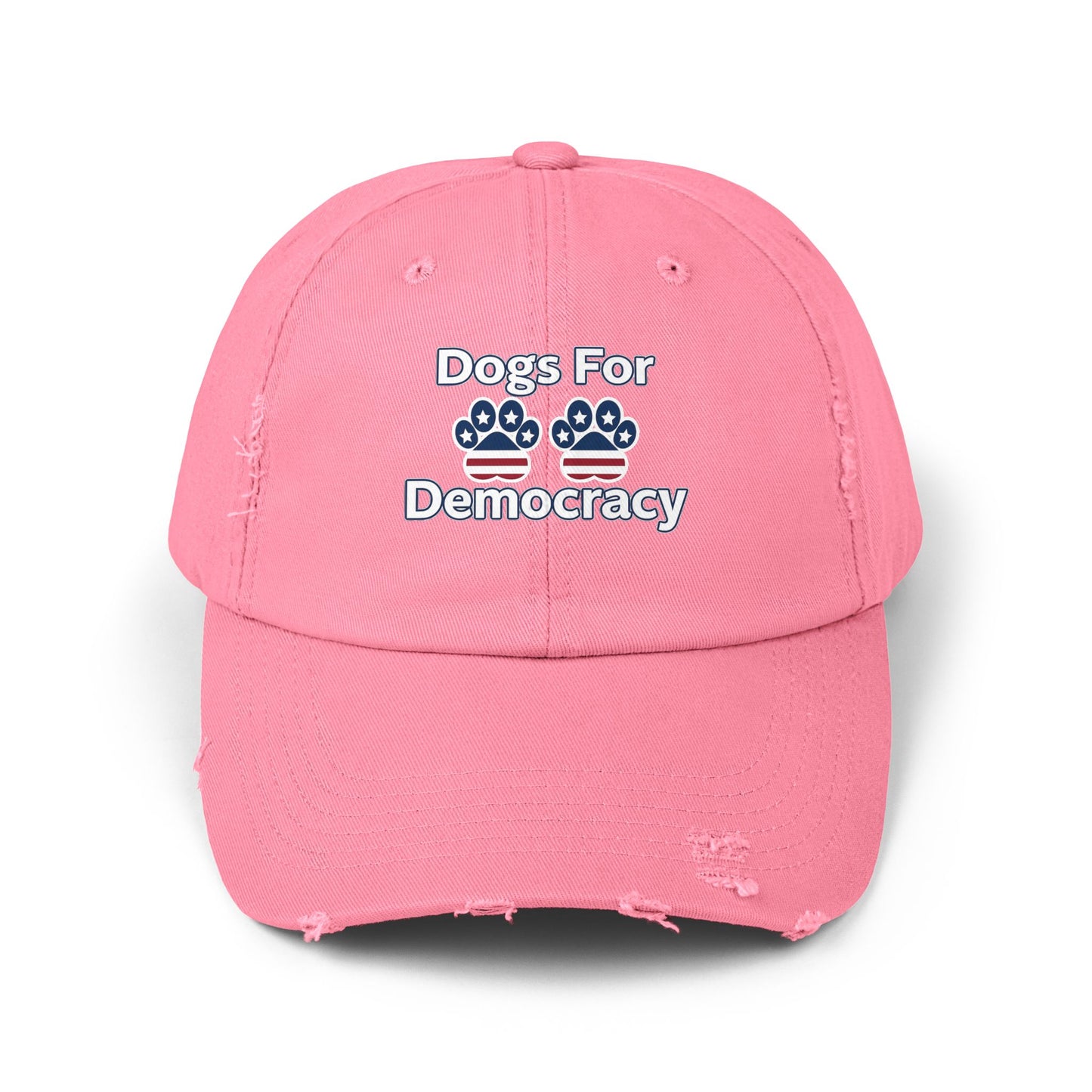 Dogs For Democracy Unisex Distressed Cap