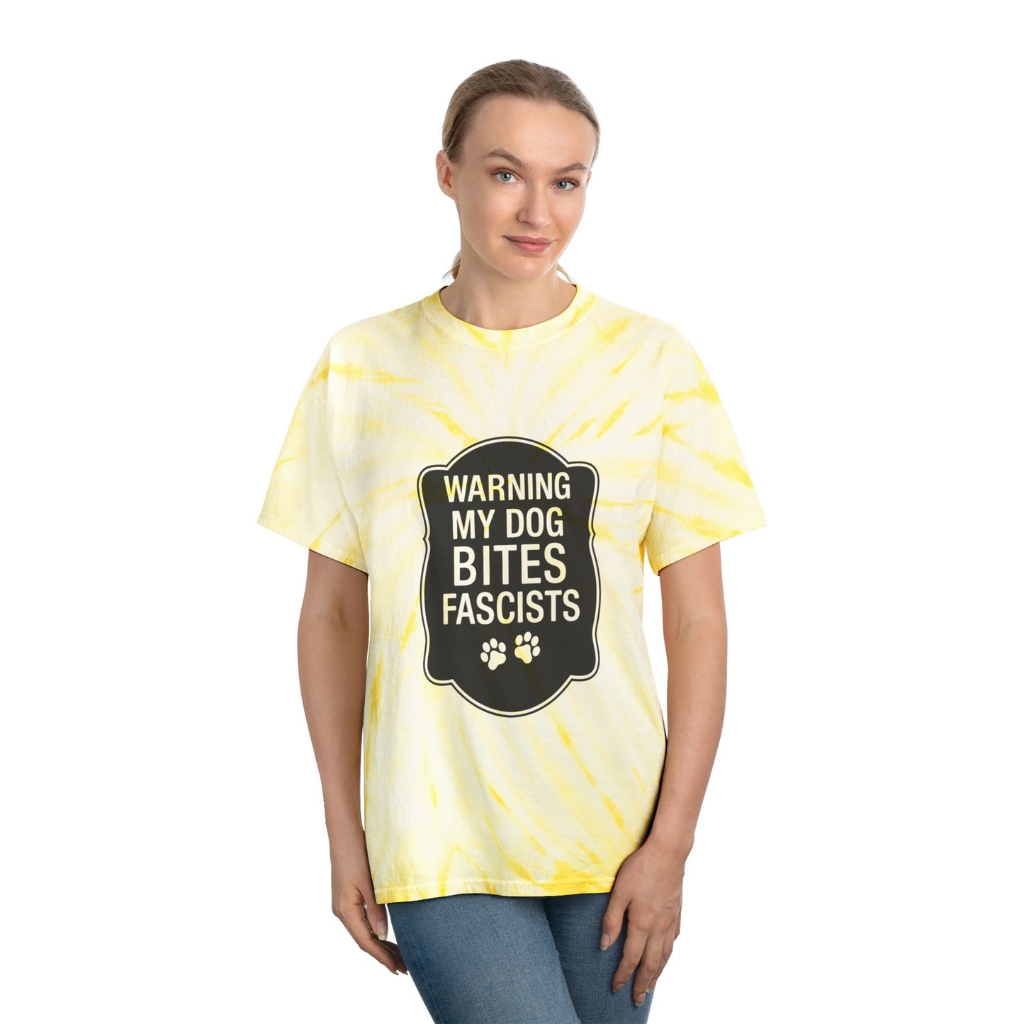 My Dog Bites Fascists Color Blast Tie-Dye Tee Sizes Small - 2XL (4 colors)