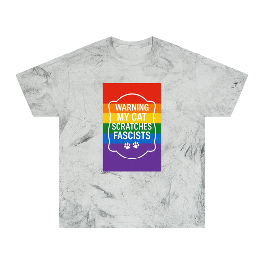 Pride Color Blast My Cat Scratches Fascists Tee Sizes Small - 3XL (4 Colors)