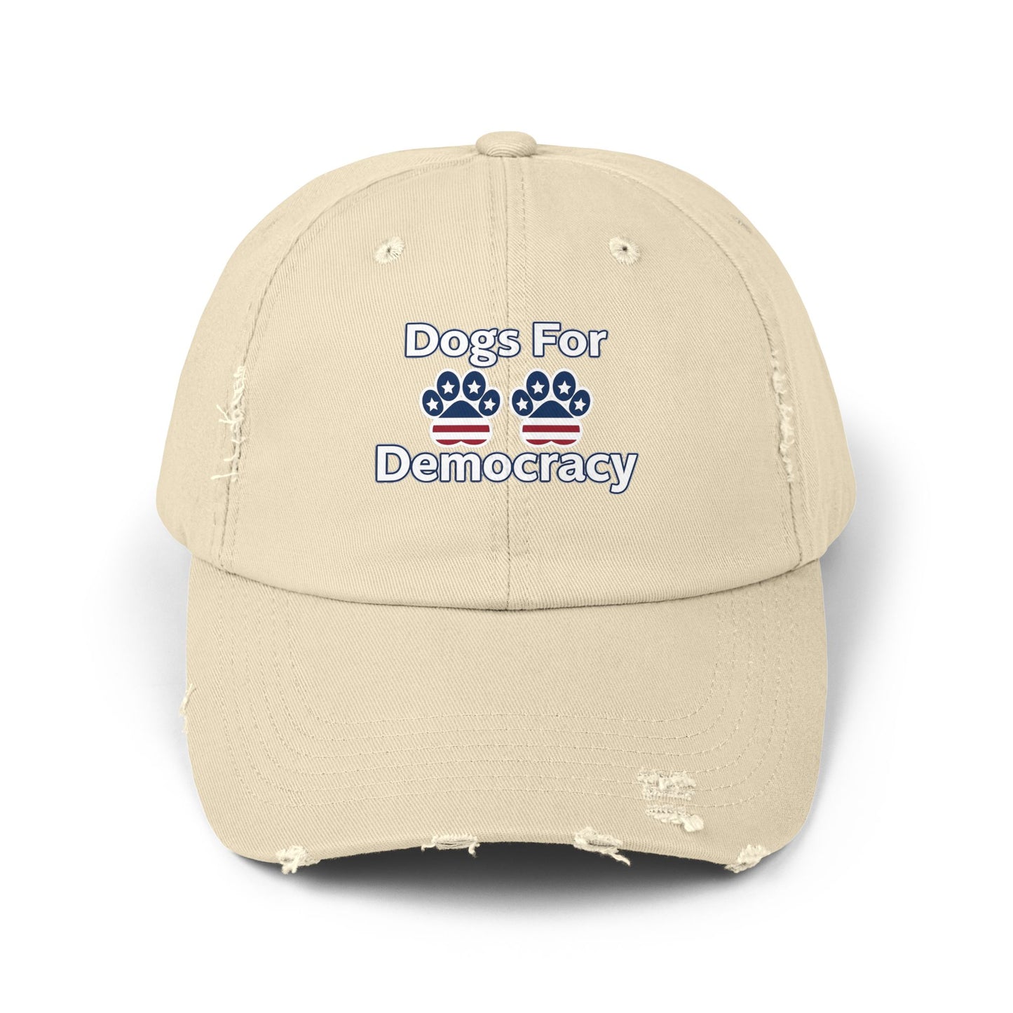 Dogs For Democracy Unisex Distressed Cap
