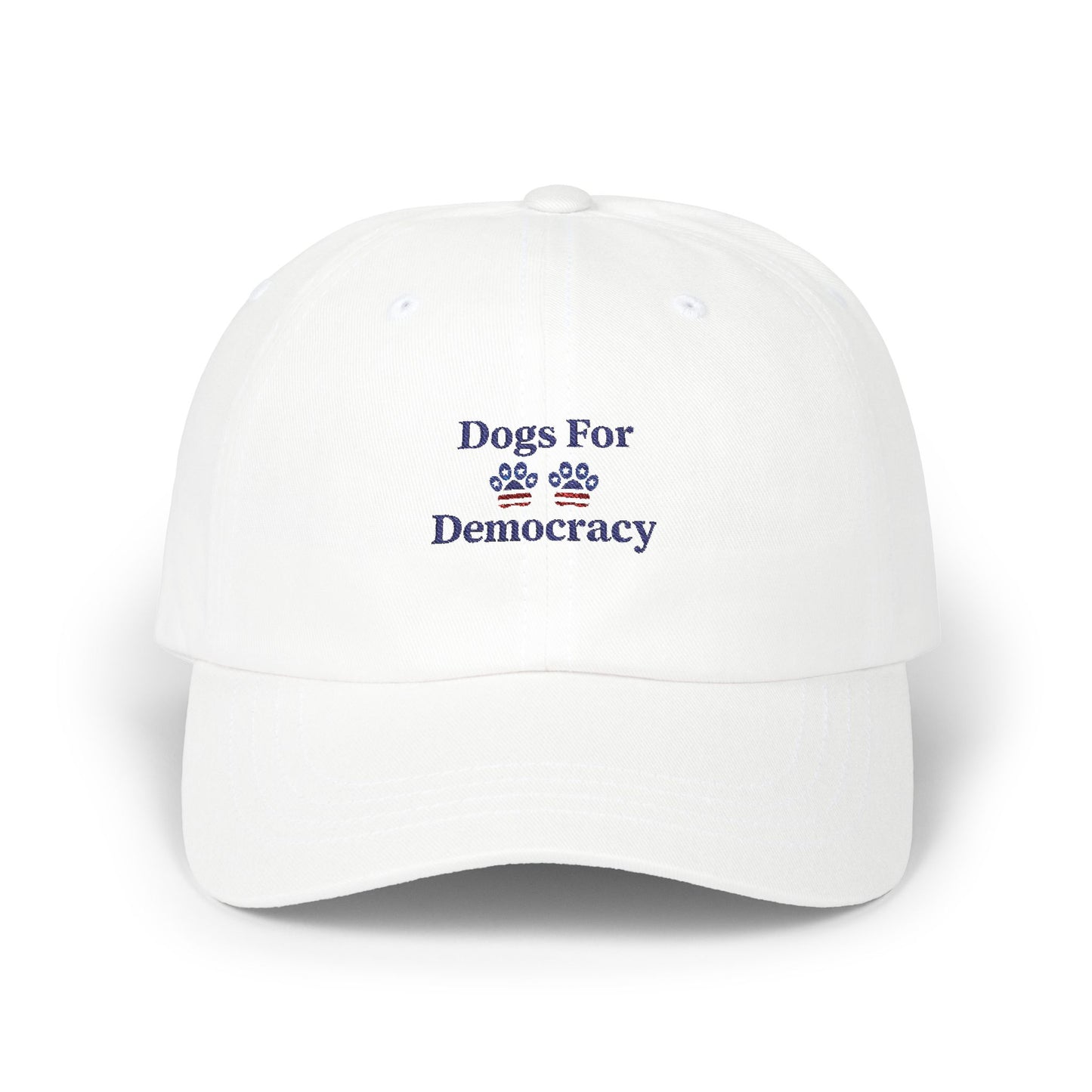 Dogs For Democracy White Baseball Cap
