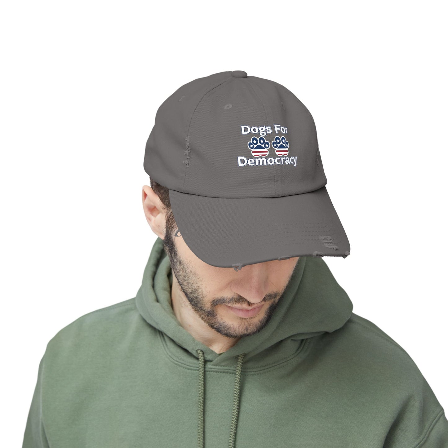 Dogs For Democracy Unisex Distressed Cap