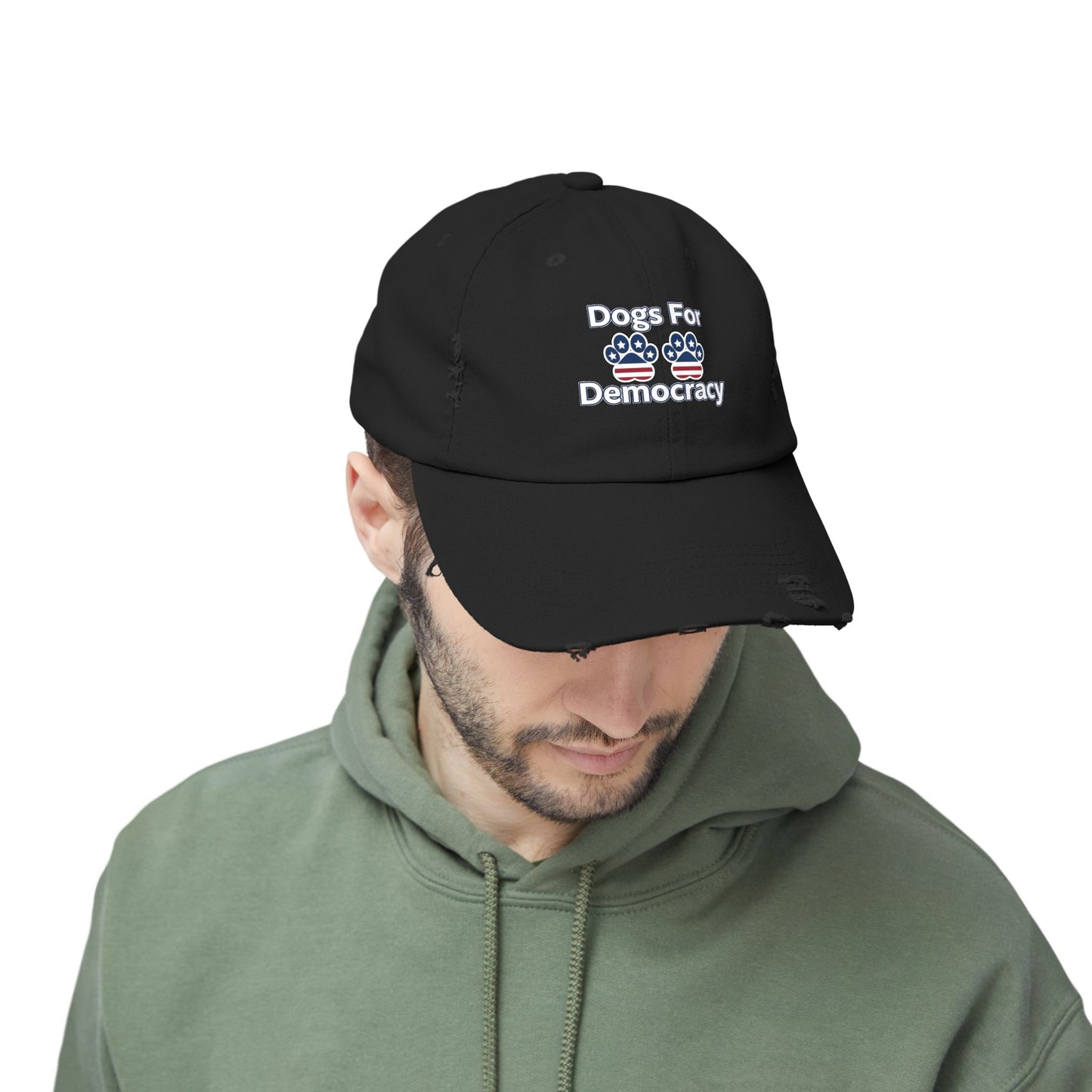 Dogs For Democracy Unisex Distressed Cap