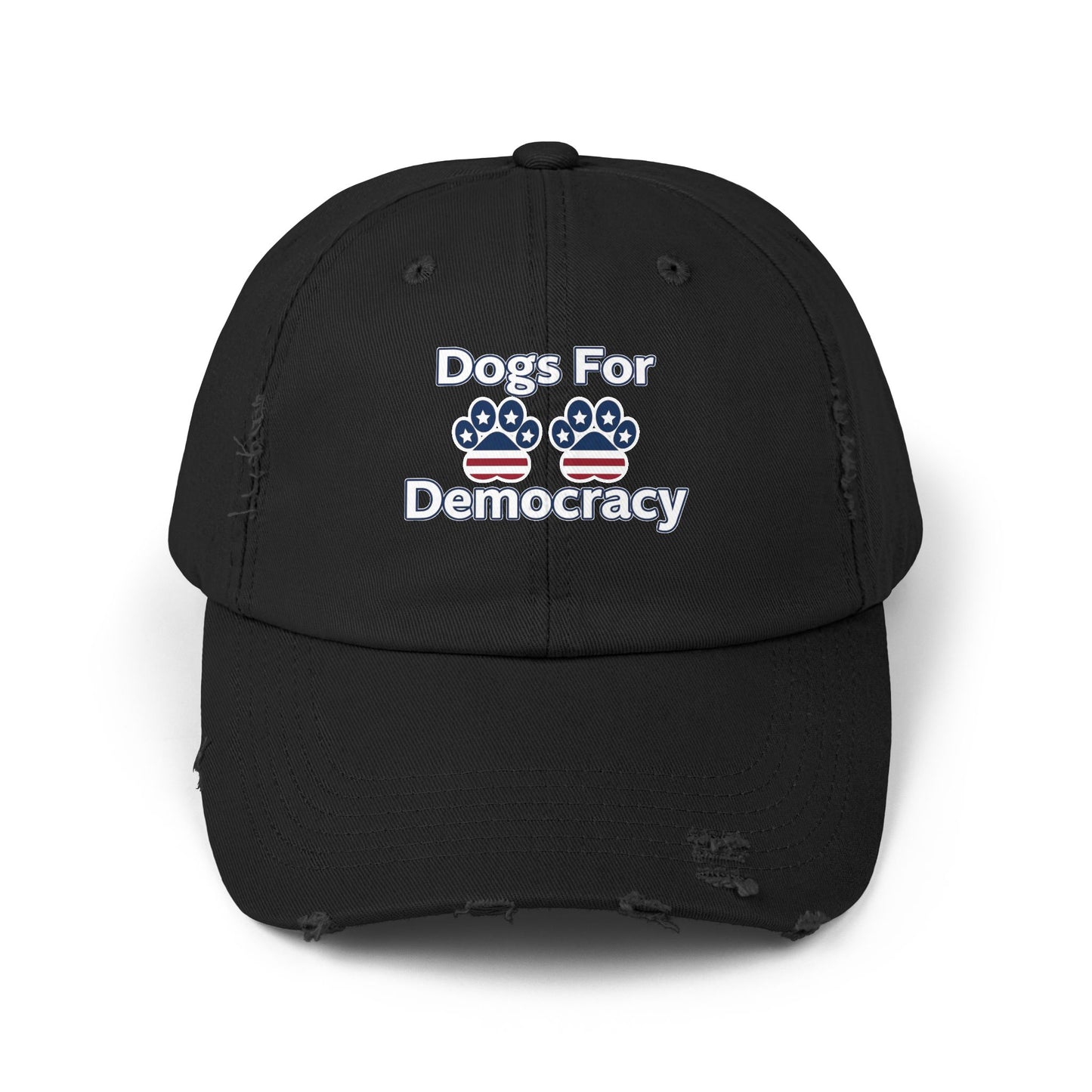 Dogs For Democracy Unisex Distressed Cap
