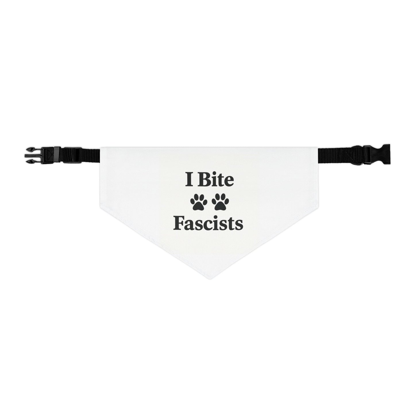 I Bite Fascists Dog Bandana and Collar