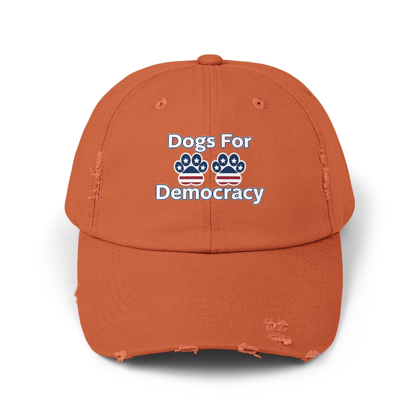 Dogs For Democracy Unisex Distressed Cap