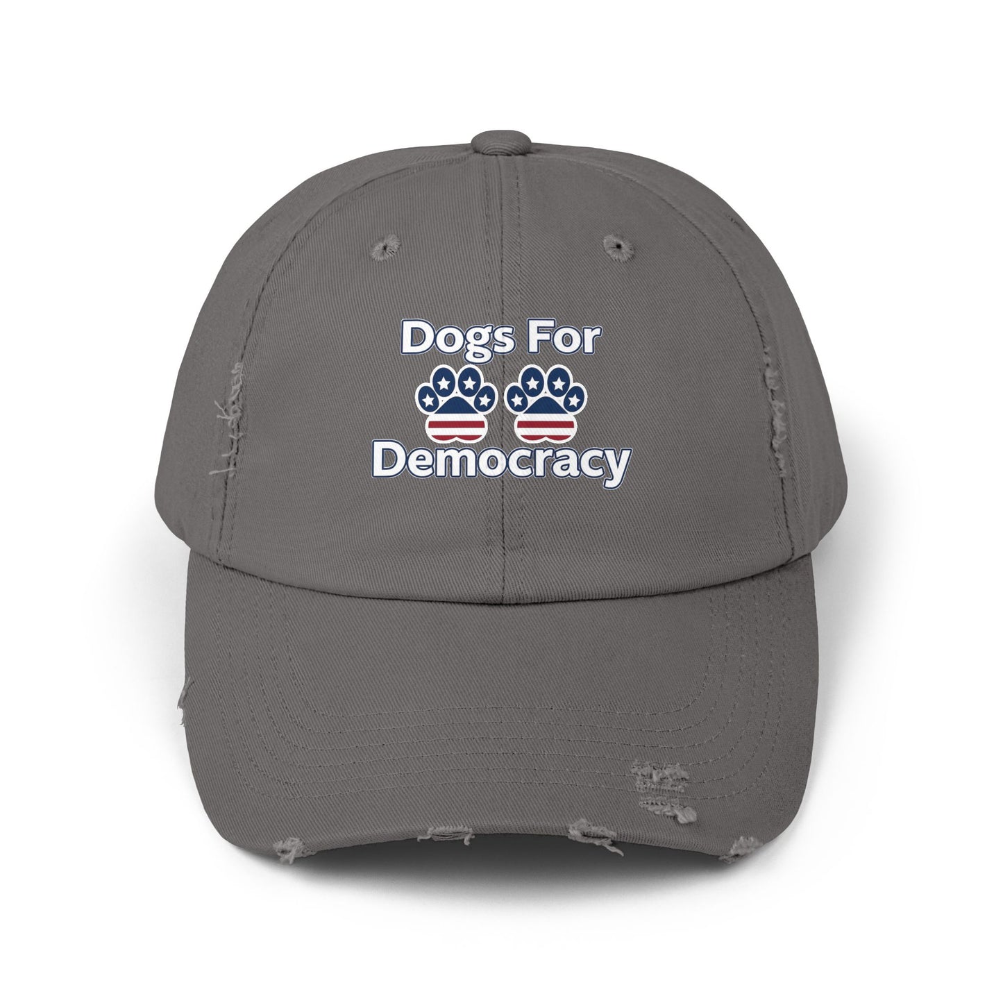 Dogs For Democracy Unisex Distressed Cap