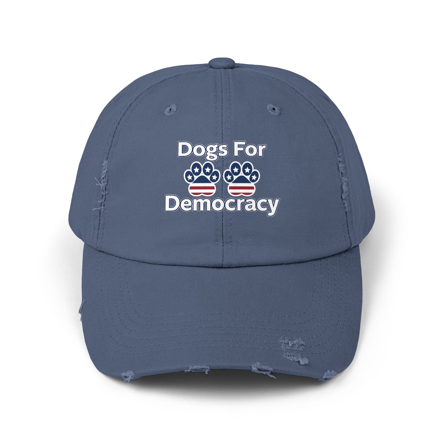 Dogs For Democracy Unisex Distressed Cap