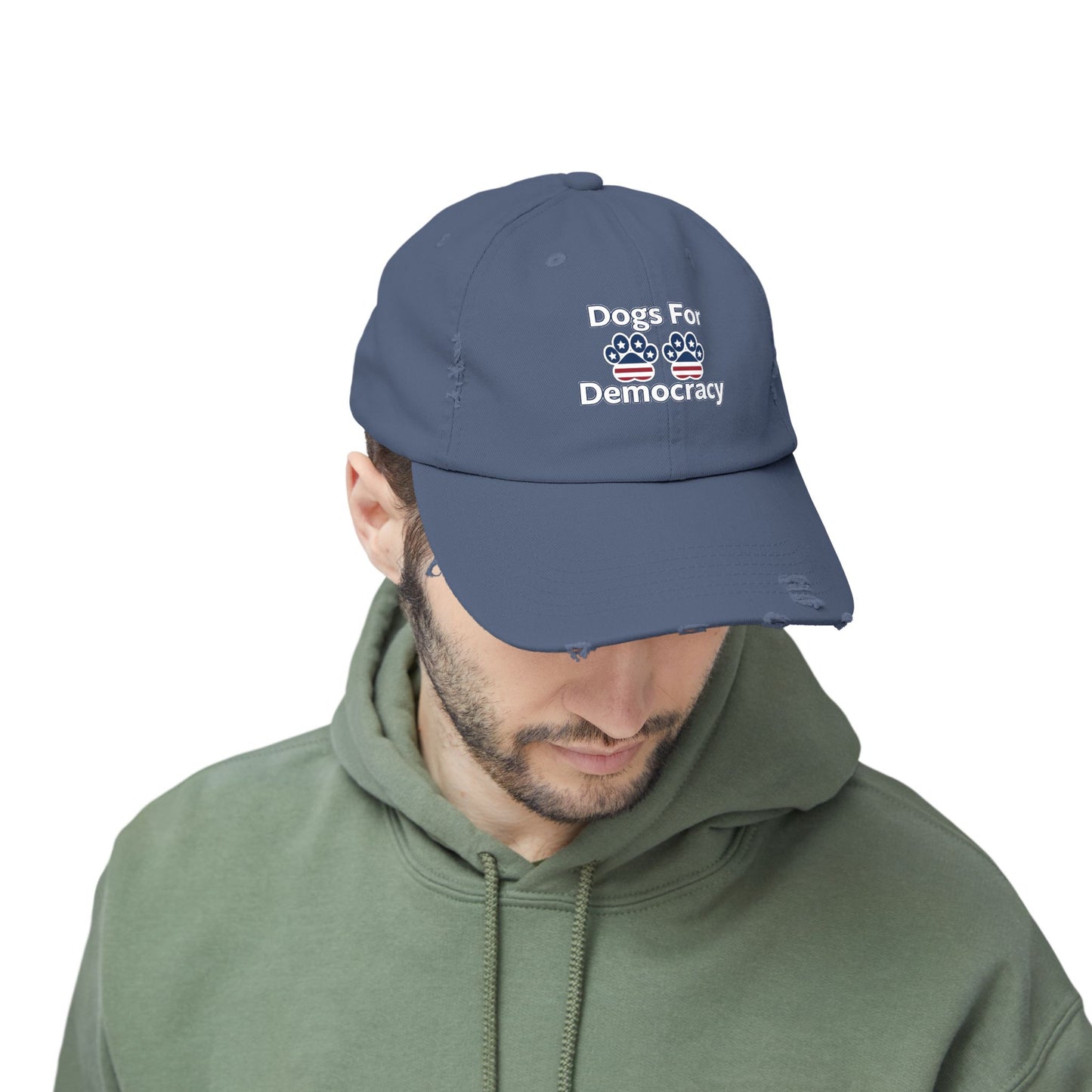 Dogs For Democracy Unisex Distressed Cap