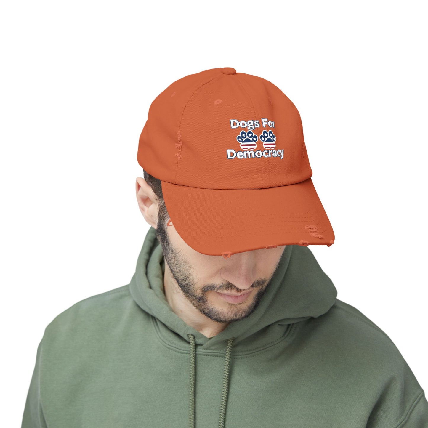 Dogs For Democracy Unisex Distressed Cap