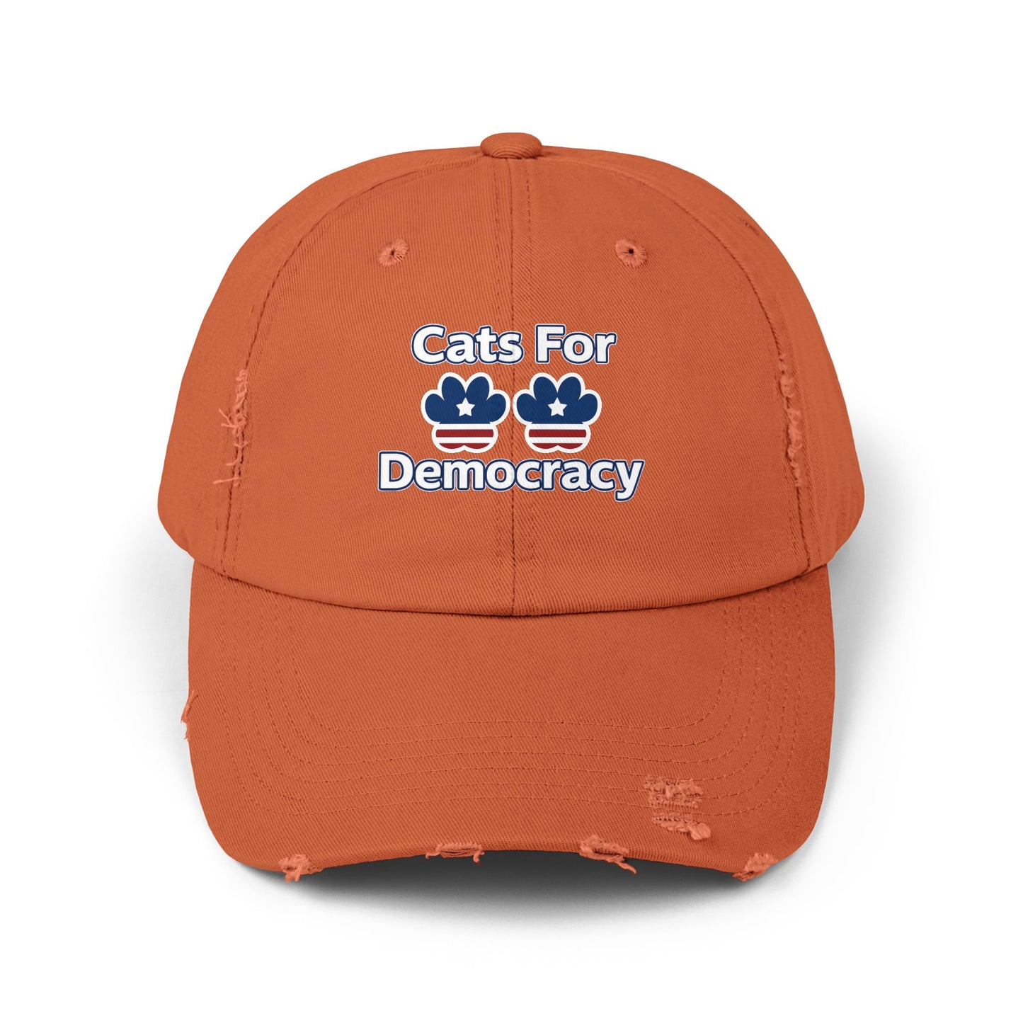 Cats For Democracy Unisex Distressed Cap