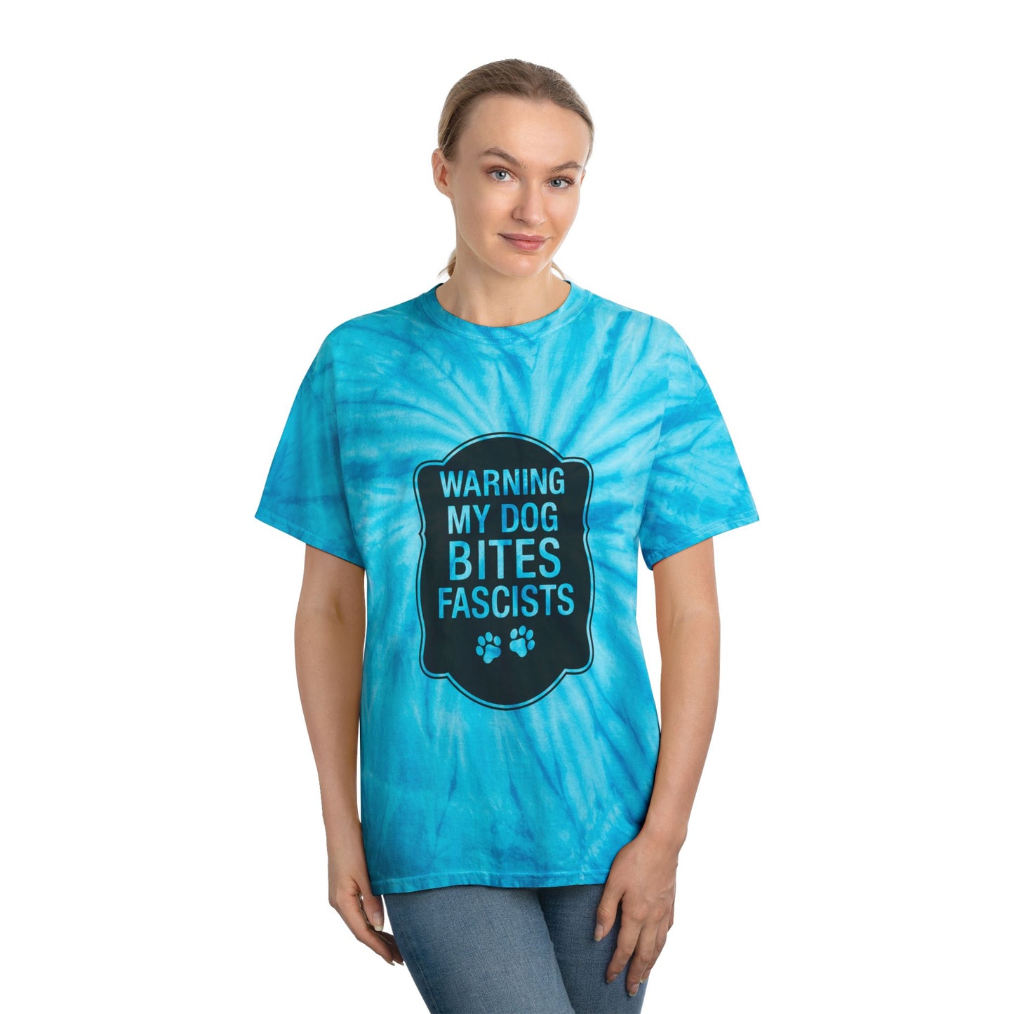 My Dog Bites Fascists Color Blast Tie-Dye Tee Sizes Small - 2XL (4 colors)