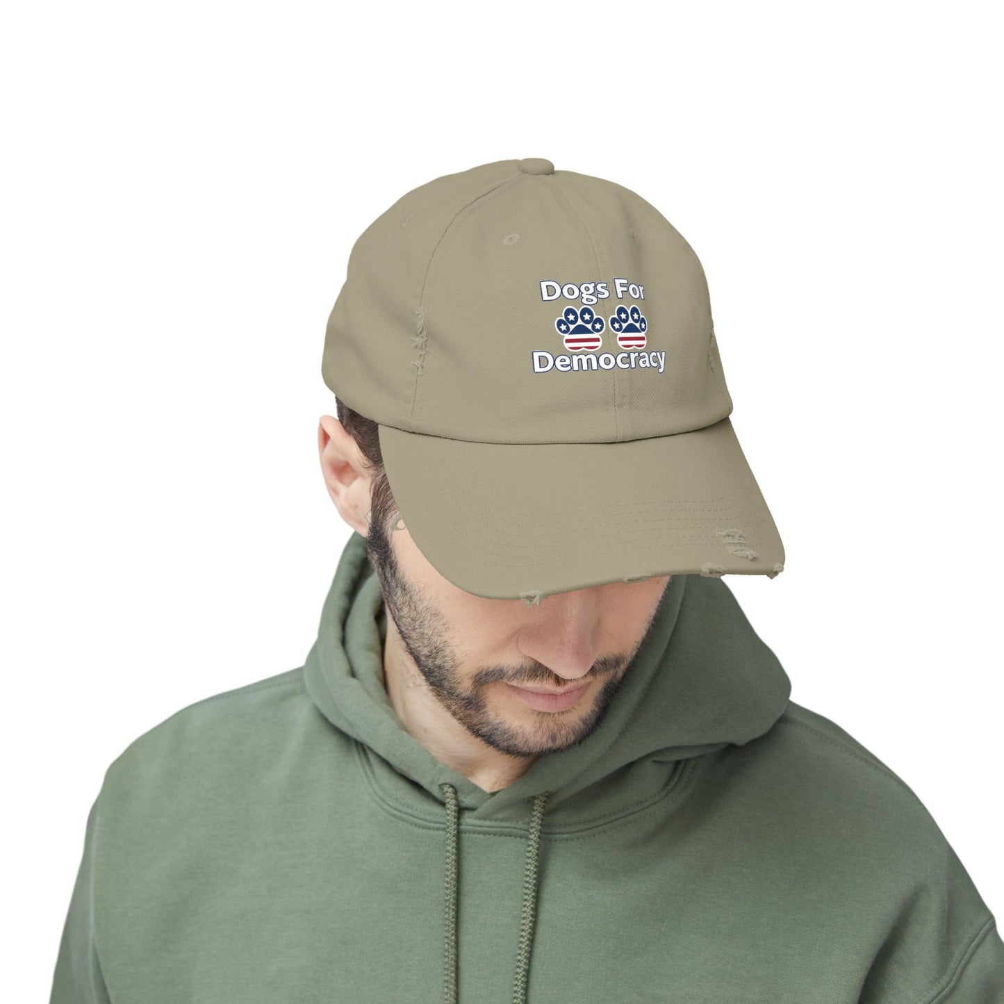 Dogs For Democracy Unisex Distressed Cap